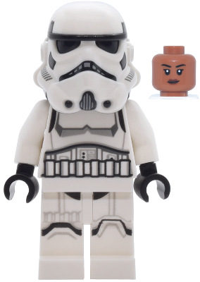 Imperial Stormtrooper - Female, Dual Molded Helmet with Light Bluish Gray Panels on Back, Shoulder Belts, Sienna Head