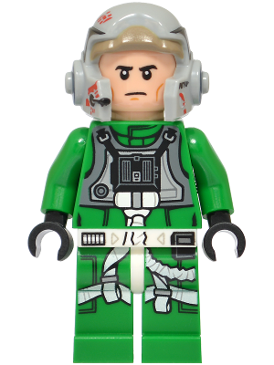 Rebel Pilot A-wing - Green Jumpsuit with Dark Bluish Gray Vest