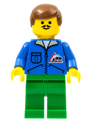 Bulldozer Logo - Green Legs, Brown Male Hair