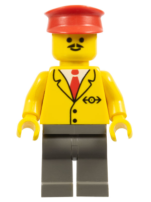 Railway Employee 5, Dark Gray Legs, Red Hat