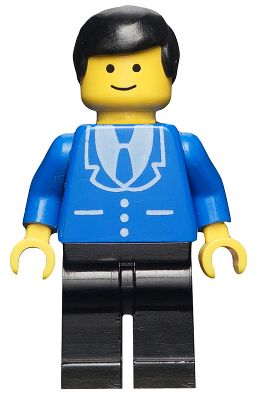 Suit with 3 Buttons Blue - Black Legs, Black Male Hair