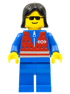 Red Vest and Zipper - Blue Legs, Black Female Hair