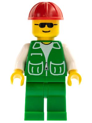 Jacket Green with 2 Large Pockets - Green Legs, Red Construction Helmet