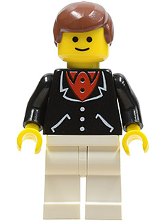 Suit with 3 Buttons Black - White Legs, Brown Male Hair