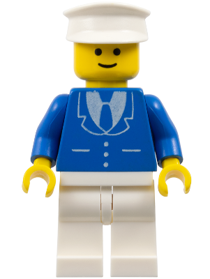 Suit with 3 Buttons Blue - White Legs, White Hat