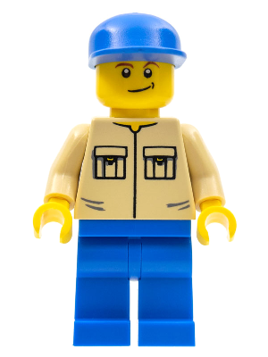 Shirt with 2 Pockets No Collar, Blue Legs, Blue Cap