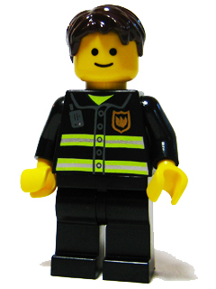Fire - Reflective Stripes, Black Legs, Dark Brown Short Tousled Hair