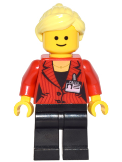 Press Woman / Reporter - Bright Light Yellow Hair Female Ponytail