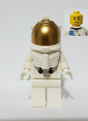 NASA Apollo 11 Astronaut - Male with White Torso with NASA Logo and Thin Grin