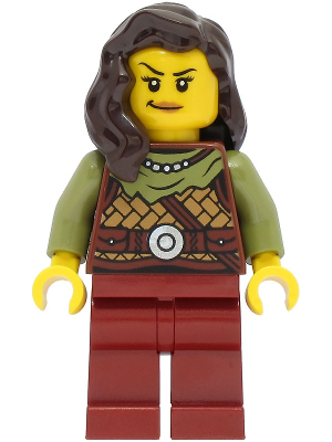 Viking Warrior - Female, Leather Armor, Dark Red Legs, Dark Brown Hair