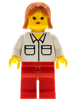 Shirt with 2 Pockets, Red Legs, Dark Orange Female Hair