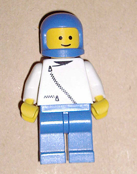 Jacket with Zipper - White, Blue Legs, Blue Classic Helmet