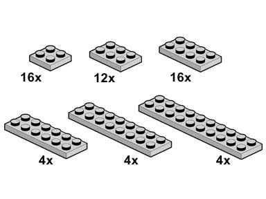 Light Gray Plates 2 x n