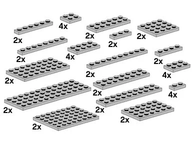 LEGO® 10148 Assorted Light Grey Plates