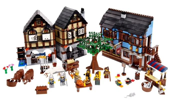 Klocki Lego Castle Zestaw Średniowieczna wioska z targiem