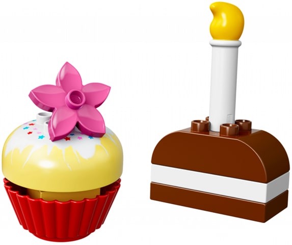klocki Urodzinowy Tort Lego Duplo Urodziny świeczka pączek ciastko