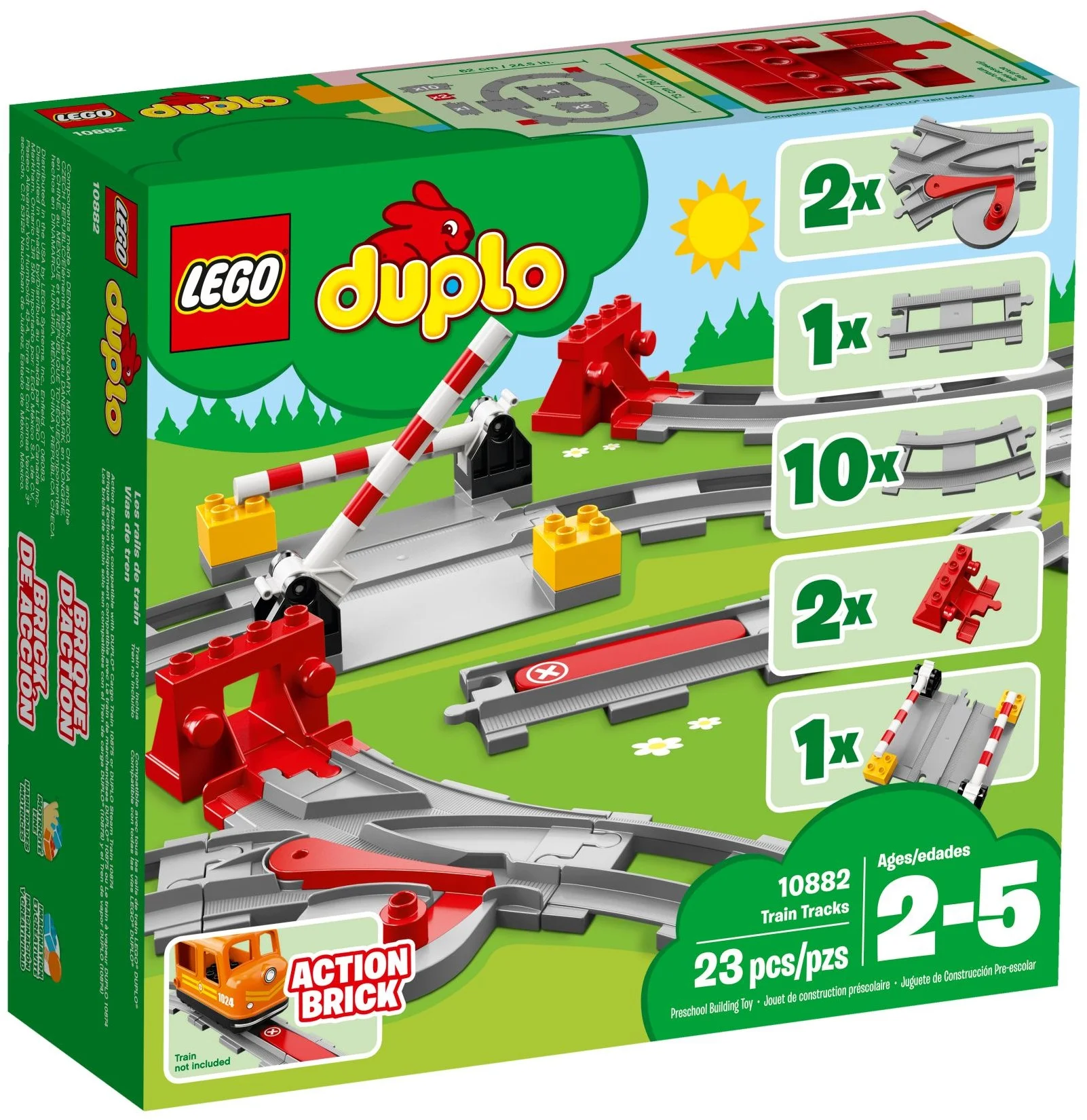 LEGO® 10882 Duplo Tory Kolejowe Zwrotnice Przejazd Szlaban Bocznica