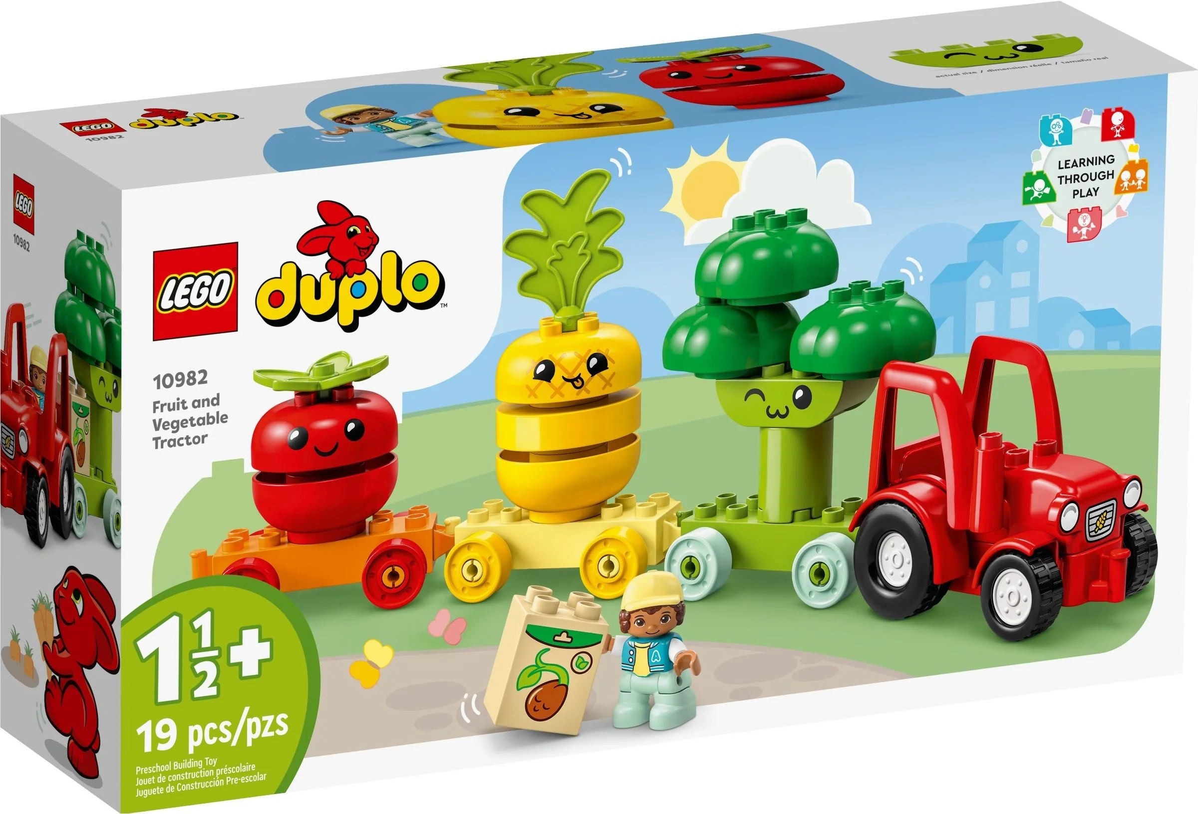 Traktor z warzywami i owocami