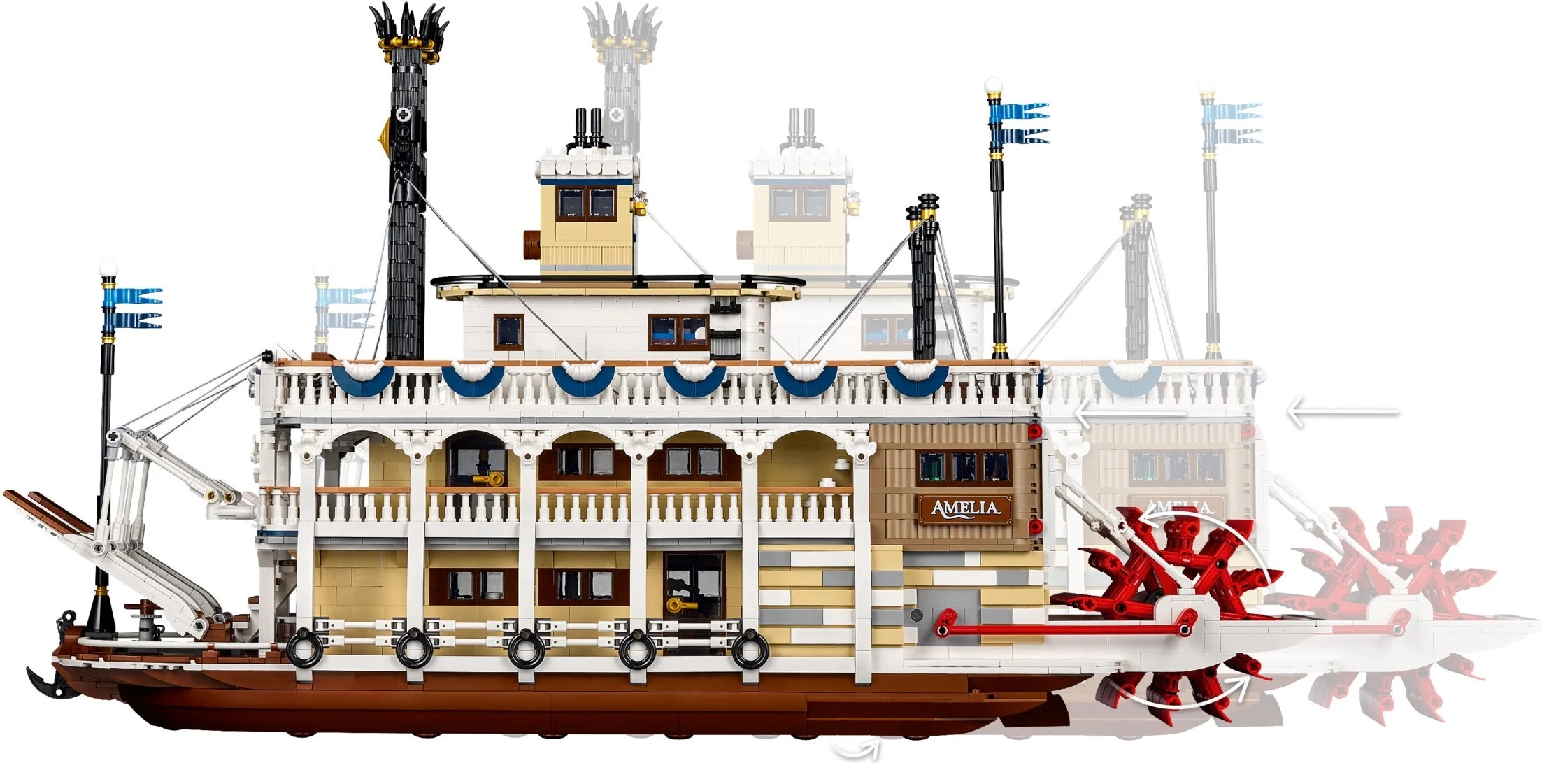 LEGO® 21356 Lego Ideas Parowiec rzeczny Łódź Statek Parowy Klocki - zdjęcie 7
