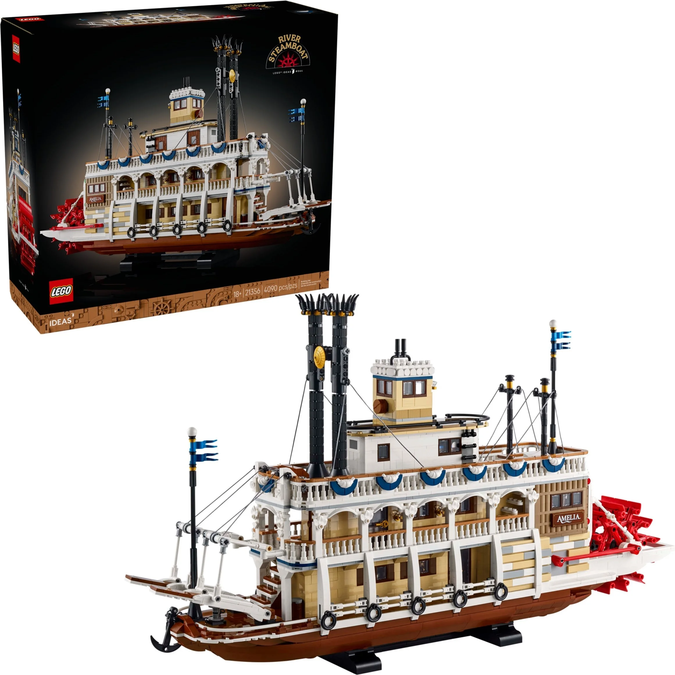 LEGO® 21356 Lego Ideas Parowiec rzeczny Łódź Statek Parowy Klocki - zdjęcie 9