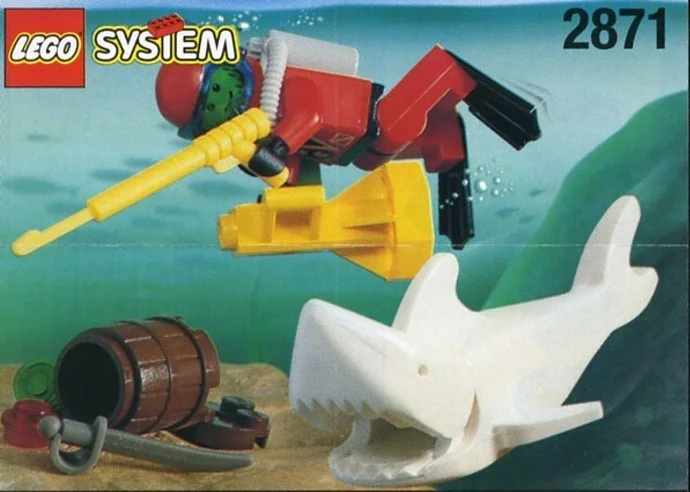 nowy Lego System Divers Town biały Rekin nurek minifigurka Misb 1997