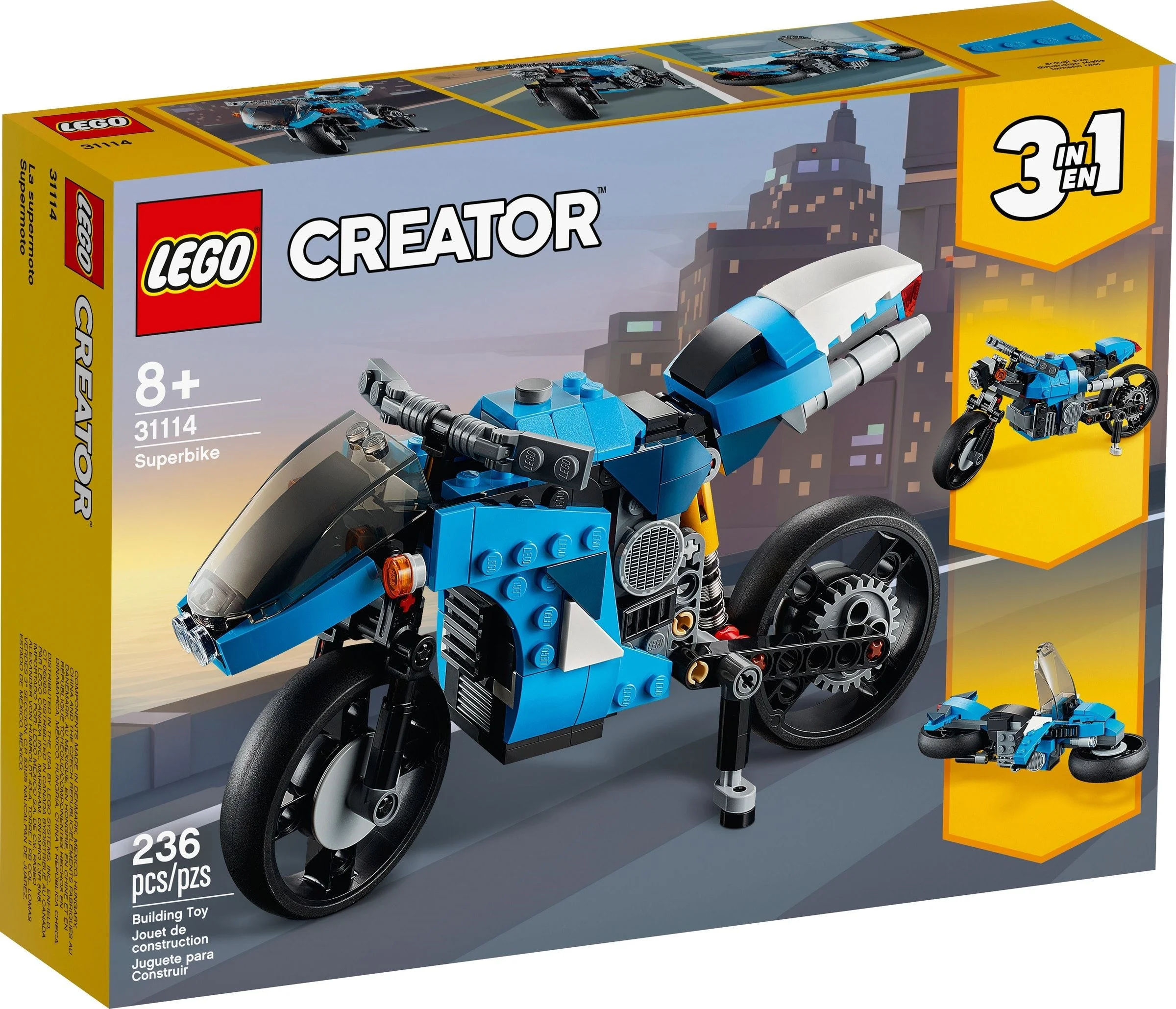 Creator 3w1 Supermotocykl Motor Motocykl