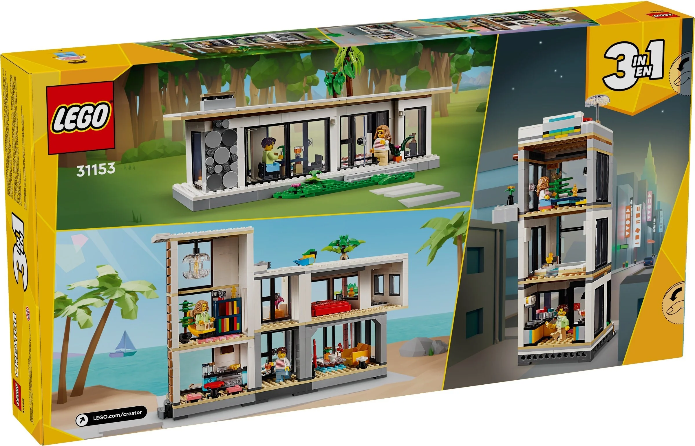 LEGO® 31153 Creator Zestaw 3w1 Nowoczesny Dom Kamienica Wieżowiec Opis - zdjęcie 10