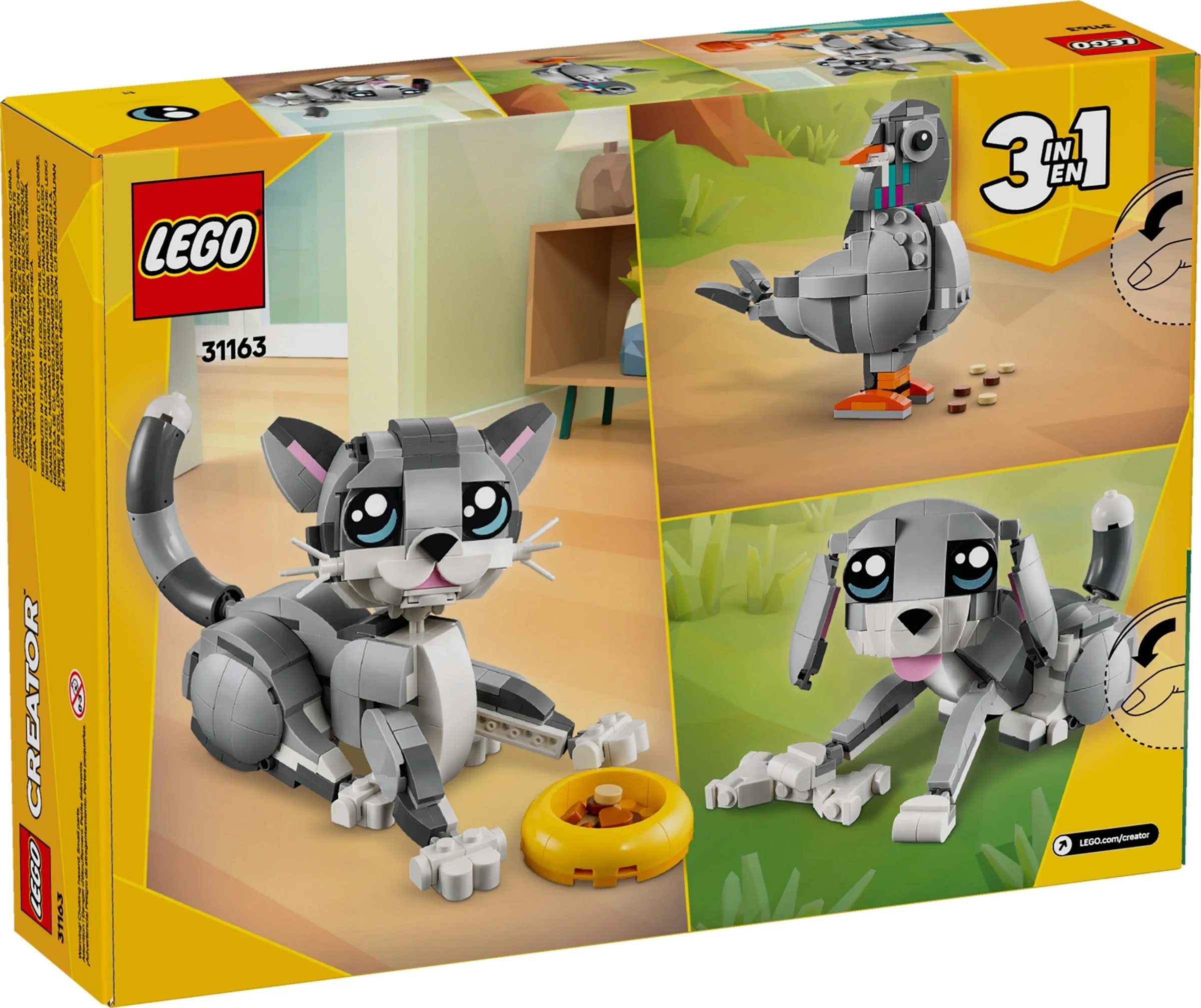 LEGO® 31163 Creator Psotny Kot 3W1 Kot Pies Gołąb Modele