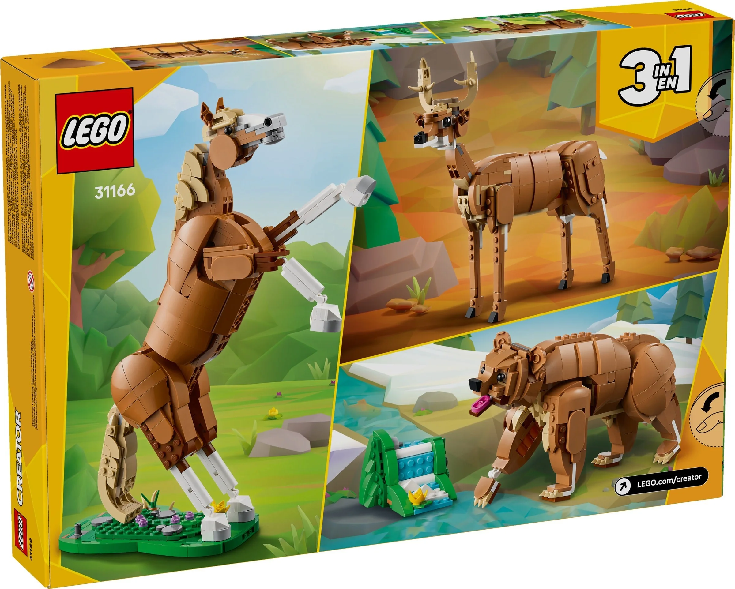 LEGO® 31166 Creator 3w1 Piękny Koń, Przebudowa na Niedźwiedzia Lub Jelenia