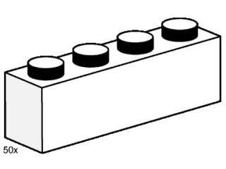1 x 4 White Bricks