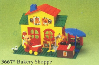 Zestaw LEGO Fabuland 3667 Bakery, piekarnia z 1982 roku
