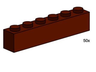 1 x 6 Brown Bricks
