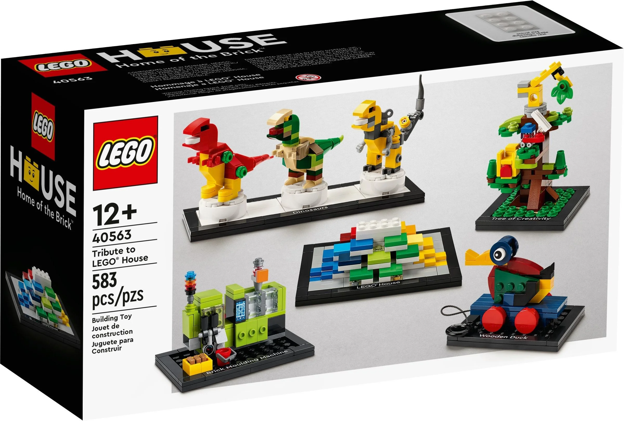 Hołd dla LEGO House, zestaw LEGO 40563, kolaż sześciu miniaturowych modeli
