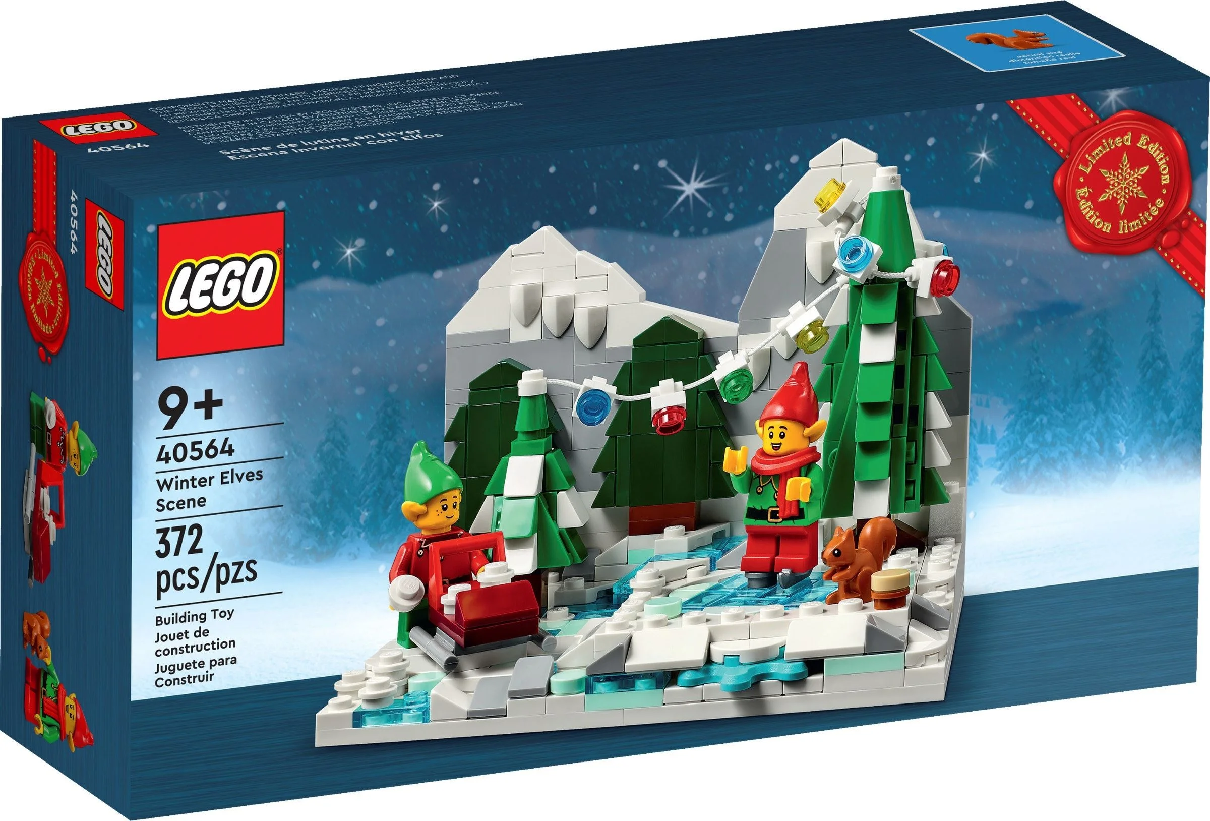 Zimowe Elfy, LEGO 40564, zimowa scenka z dwiema minifigurkami elfów