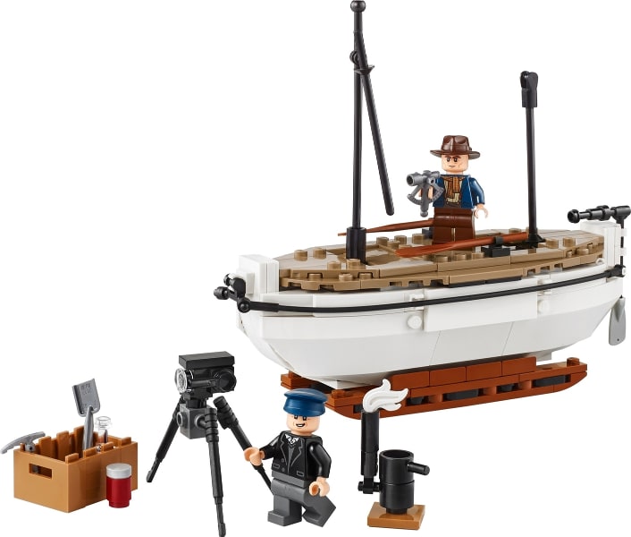 Szalupa Shackletona, LEGO 40729, model łodzi z dwiema minifigurkami