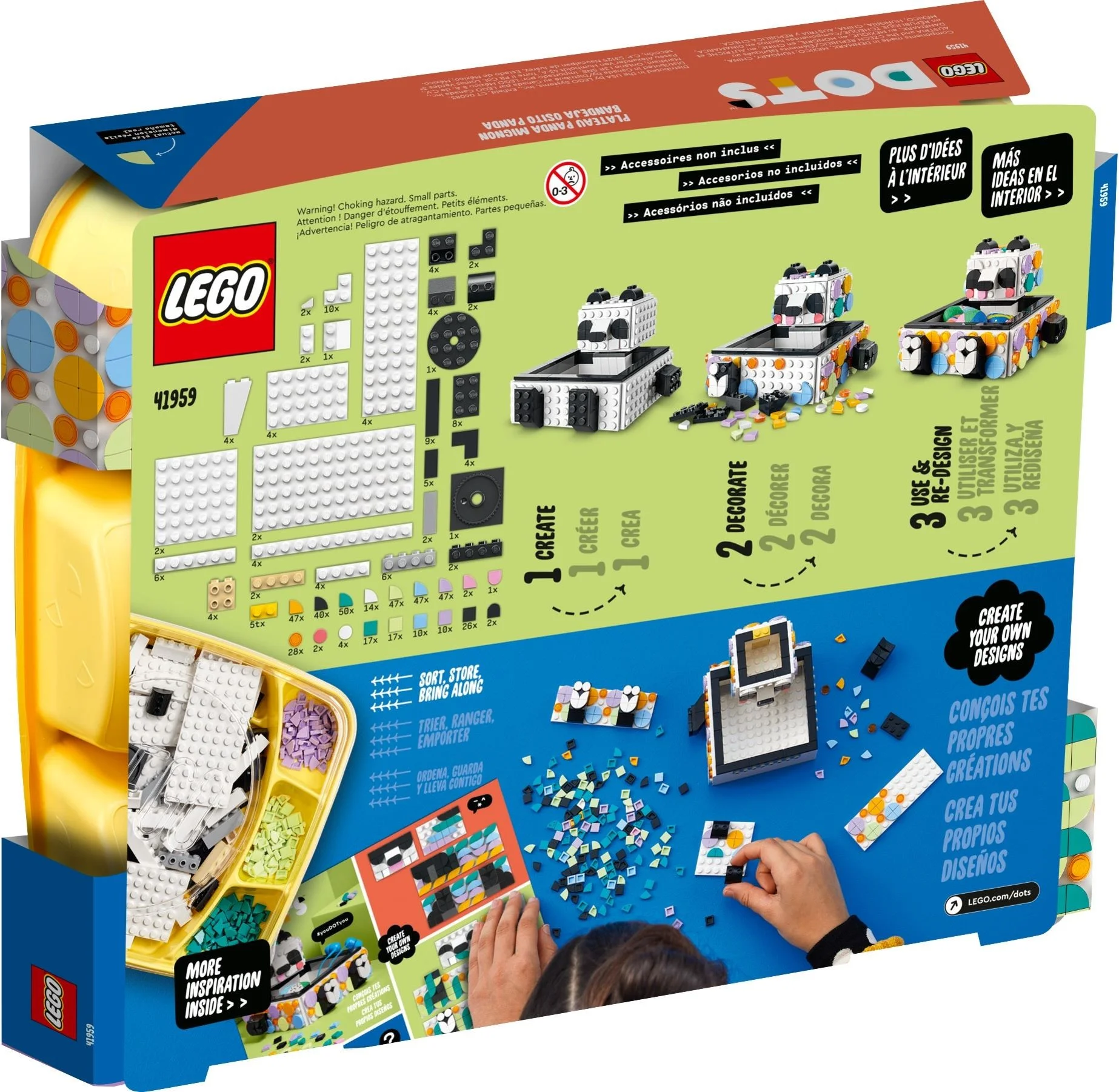 LEGO® 41959 Klock Lego Dots Pojemnik z uroczą pandą - zdjęcie 7