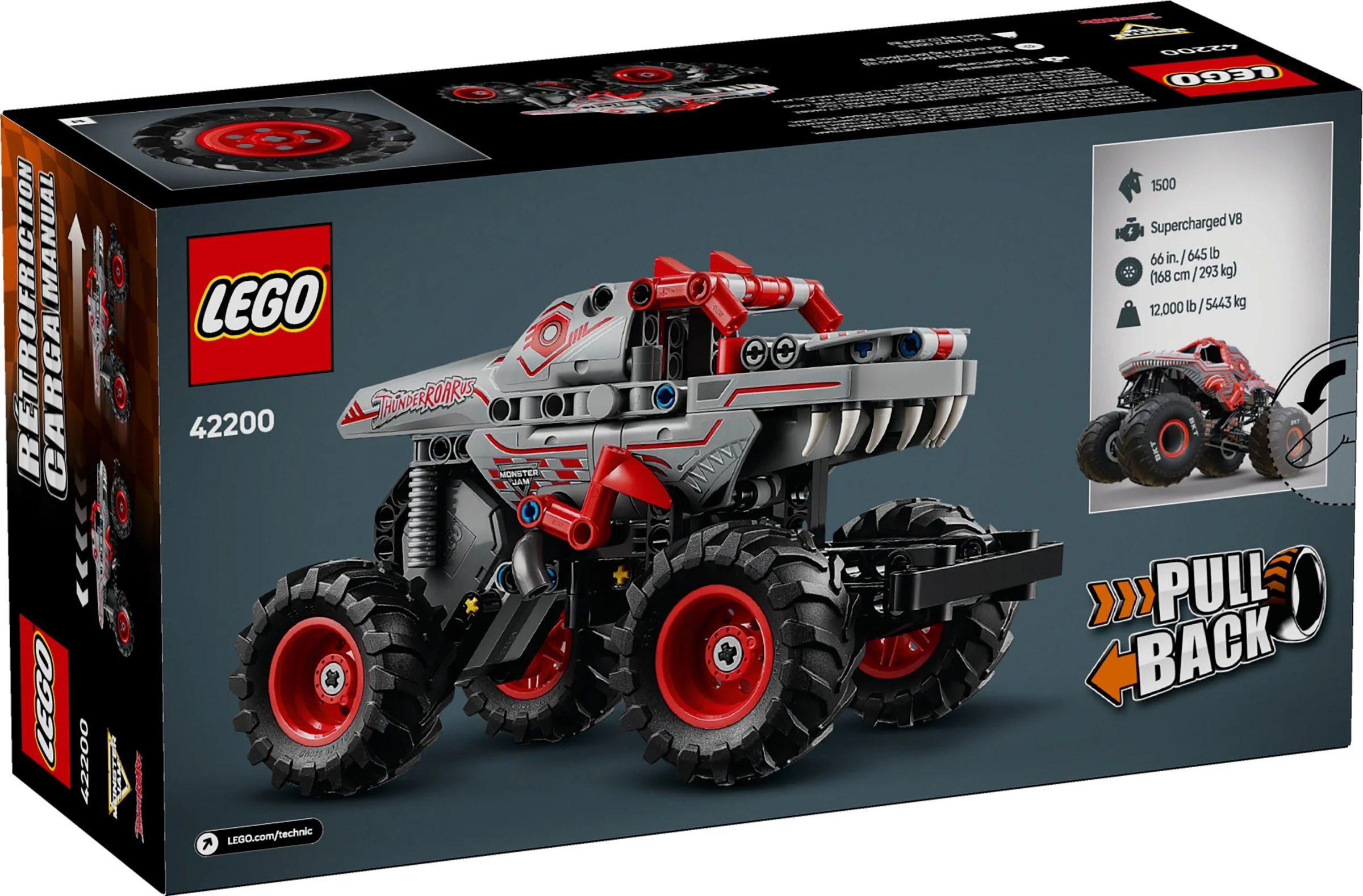 Monster Jam ThunderROARus z napędem typu pull-back