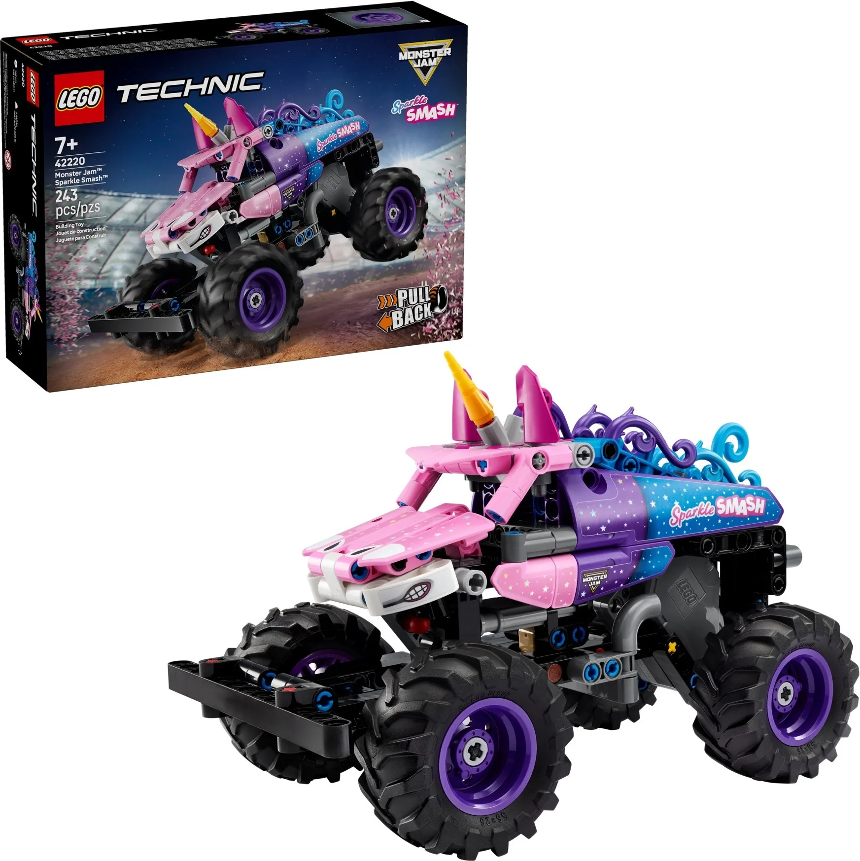LEGO® 42220 Monster Jam™ Sparkle Smash™ z Napędem Typu Pull-Back - zdjęcie 3