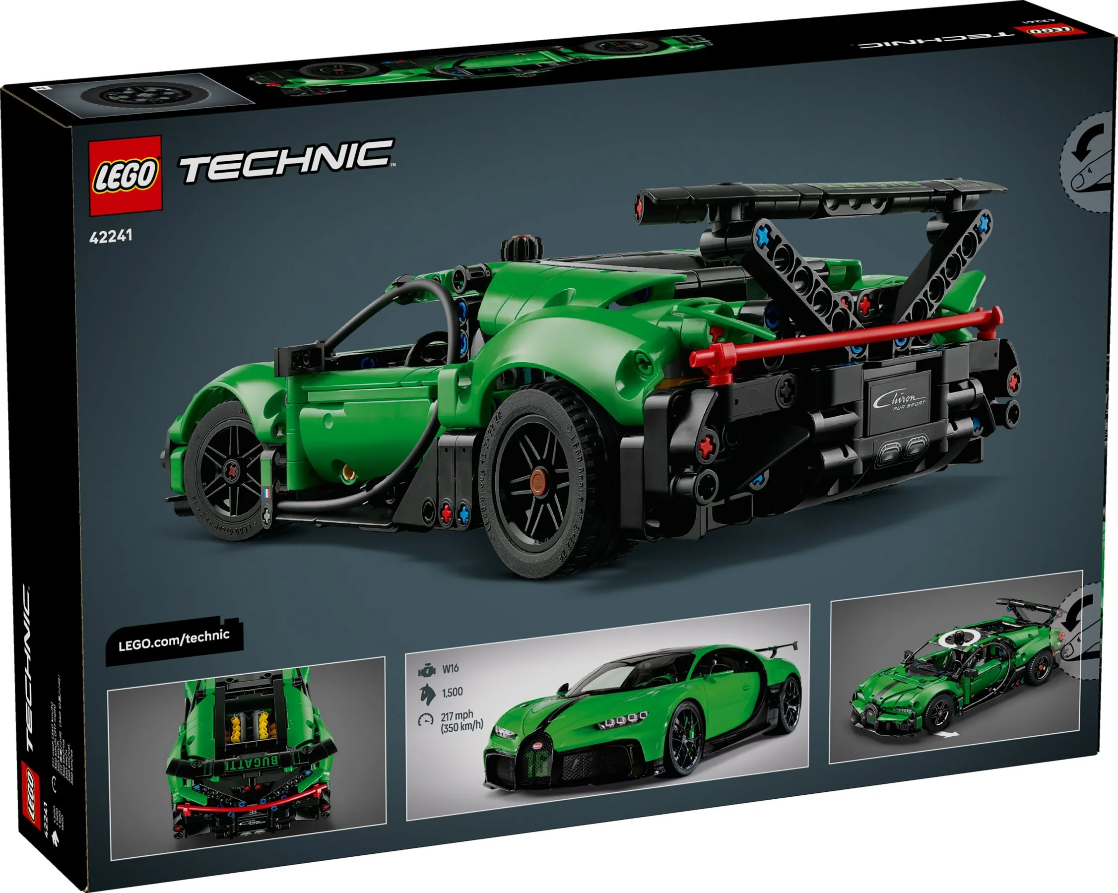 LEGO® 42241 Zielony hipersamochód Bugatti Chiron Pur Sport - zdjęcie 3