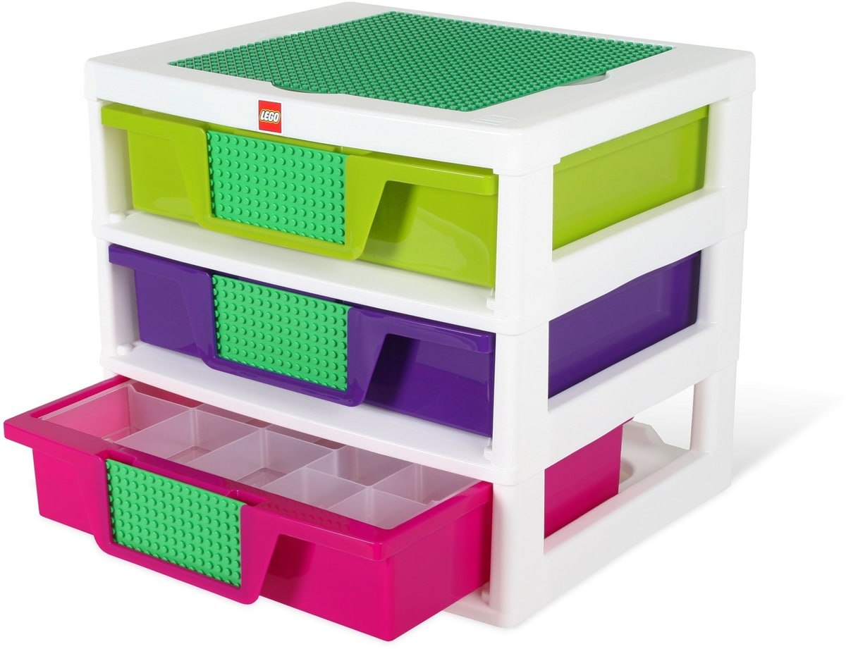 3-Drawer Storage (White - Lime/Purple/Dark Pink)