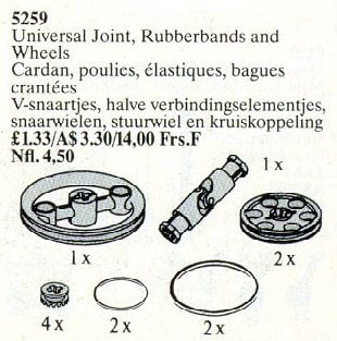 Universal Joint, Rubber Bands, and Wheels