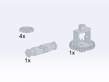 Universal Joint, Differential Housing, and Point Wheels