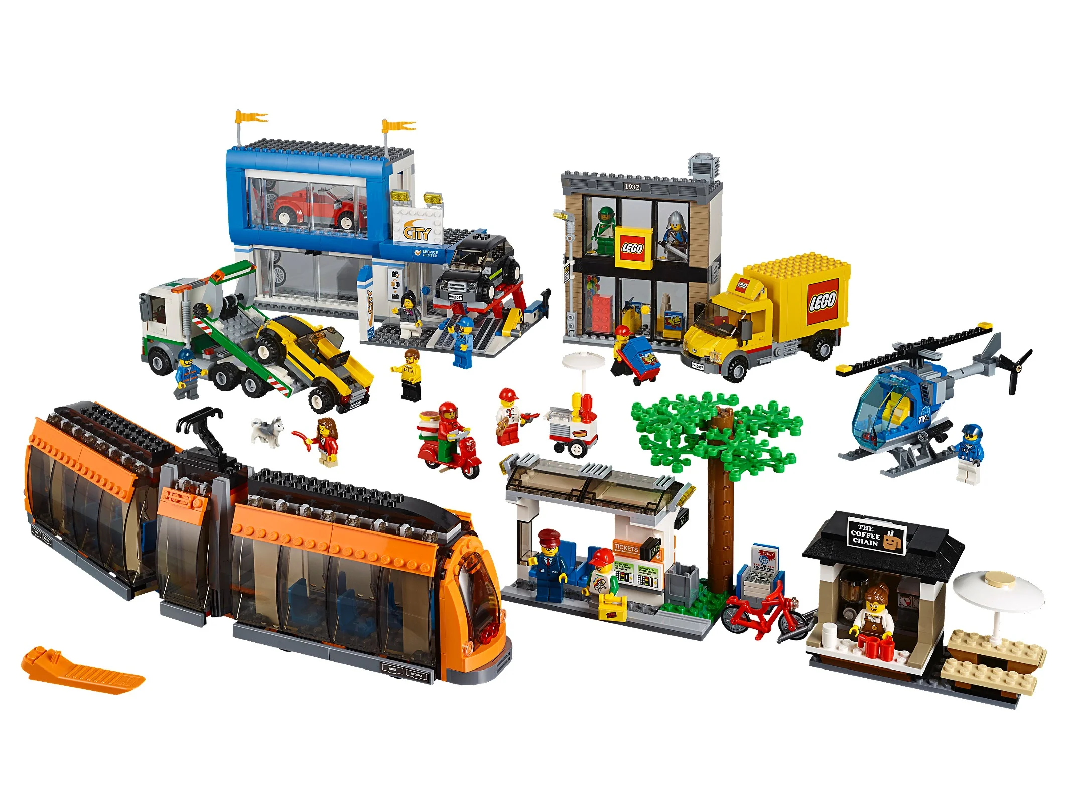 LEGO® 60097 City Zestaw Plac Miejski Tramwaj Helikopter Auta Laweta Sklep - zdjęcie 5
