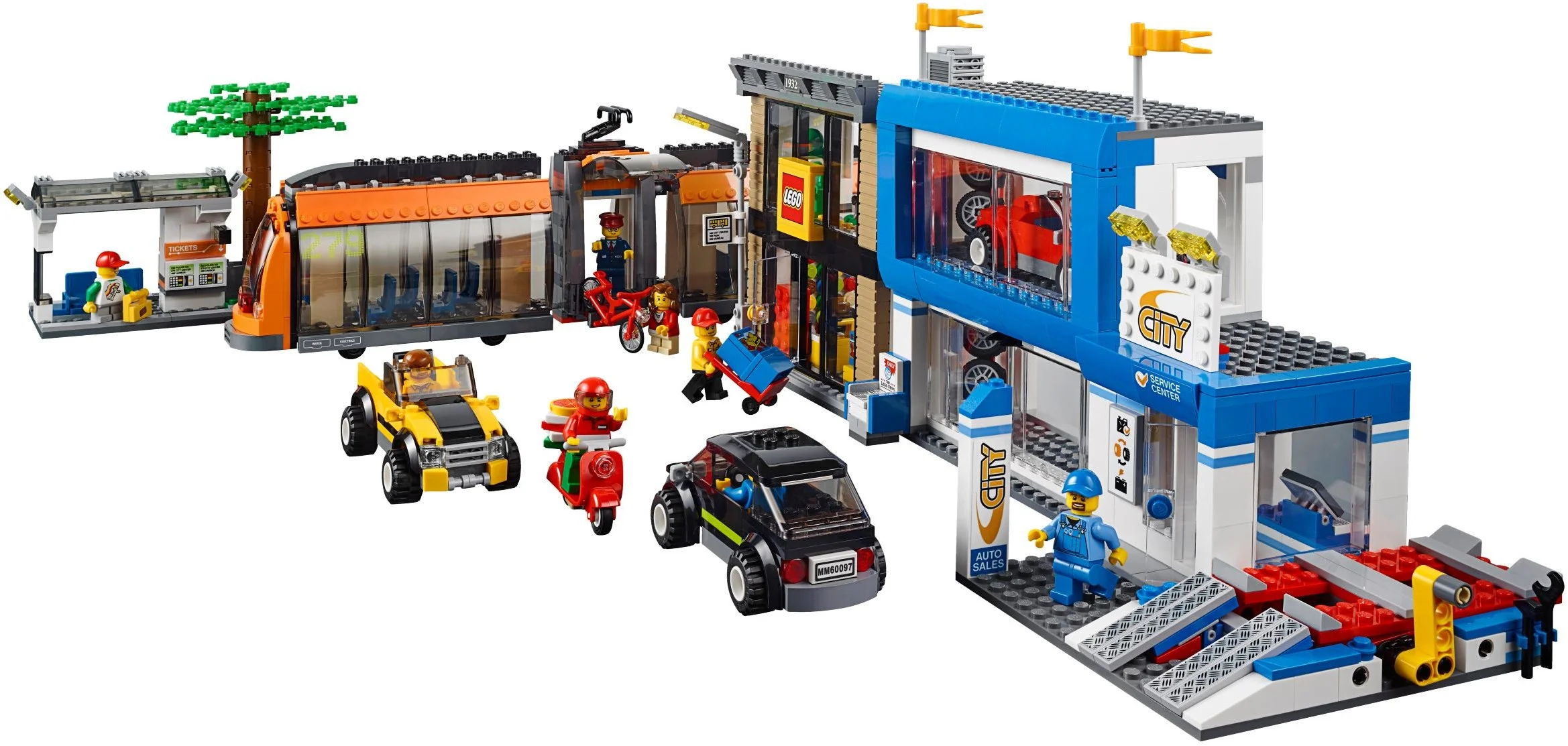 LEGO® 60097 City Zestaw Plac Miejski Tramwaj Helikopter Auta Laweta Sklep - zdjęcie 12