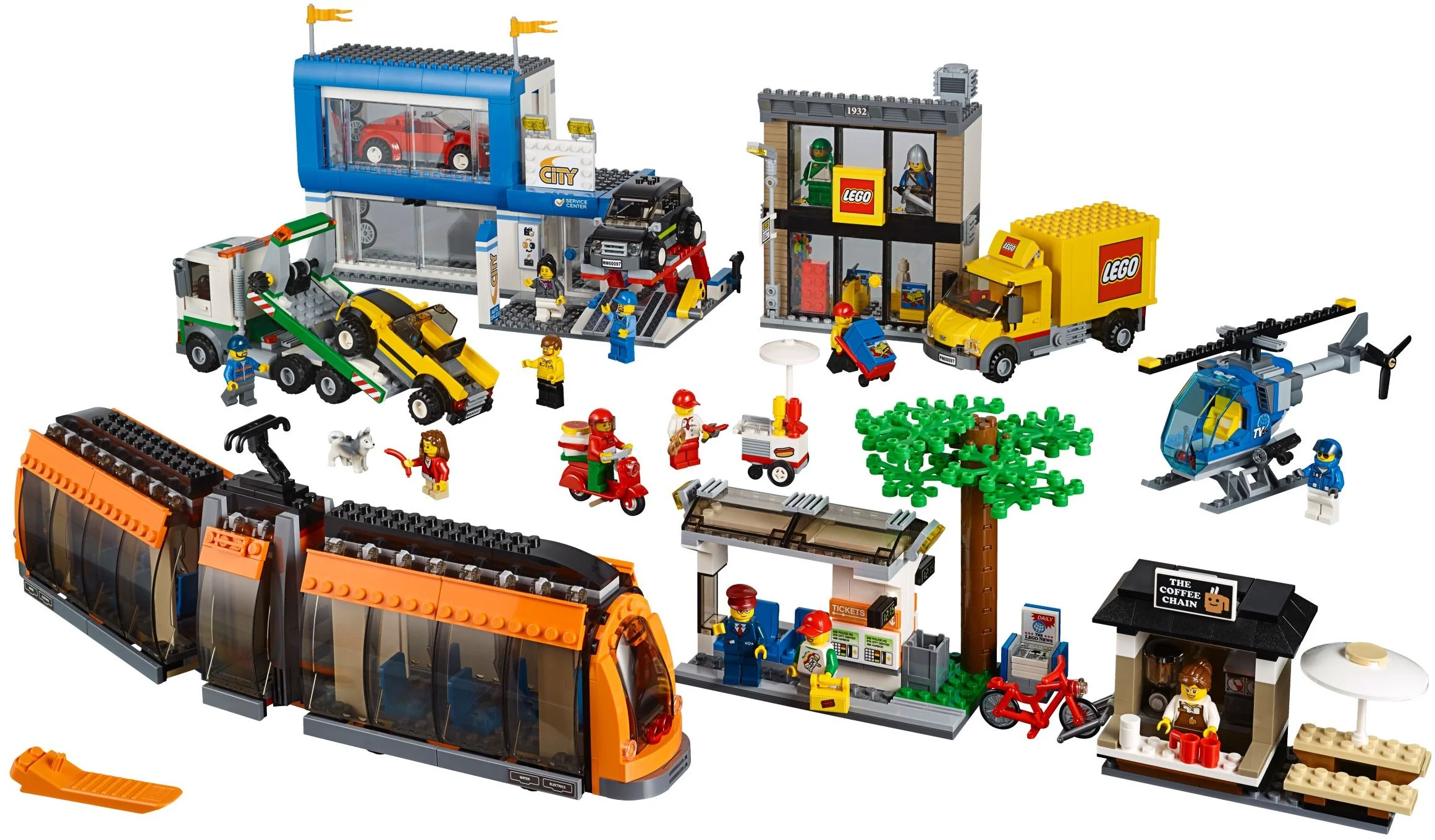 LEGO® 60097 City Zestaw Plac Miejski Tramwaj Helikopter Auta Laweta Sklep - zdjęcie 19
