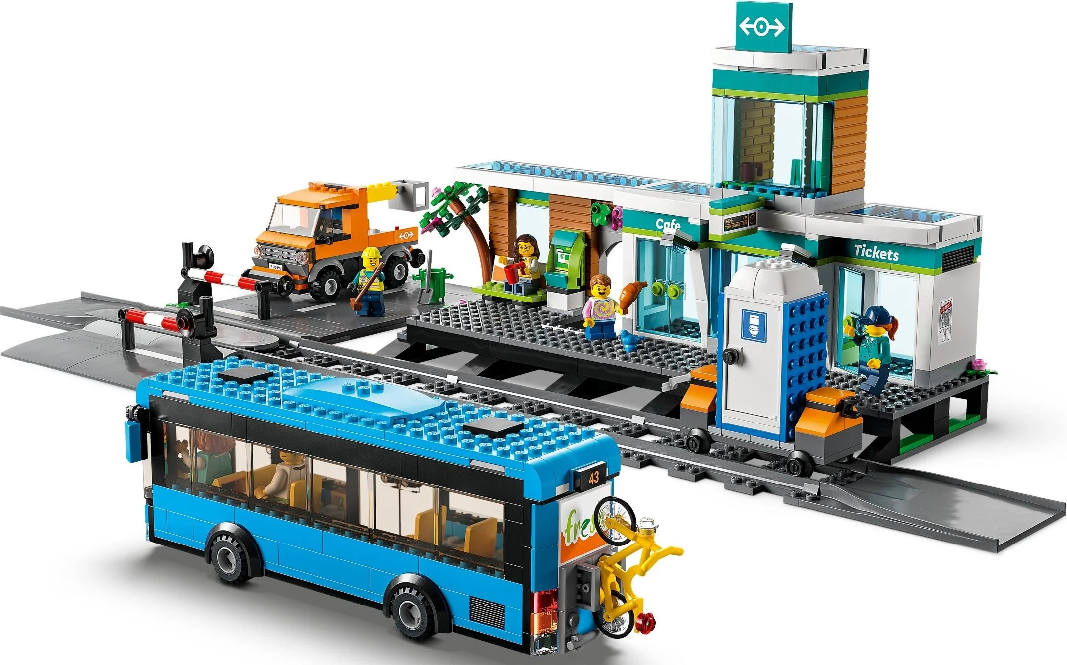 LEGO® 60335 Dworzec kolejowy Przystanek Autobus Pociąg Peron Szlaban - zdjęcie 6