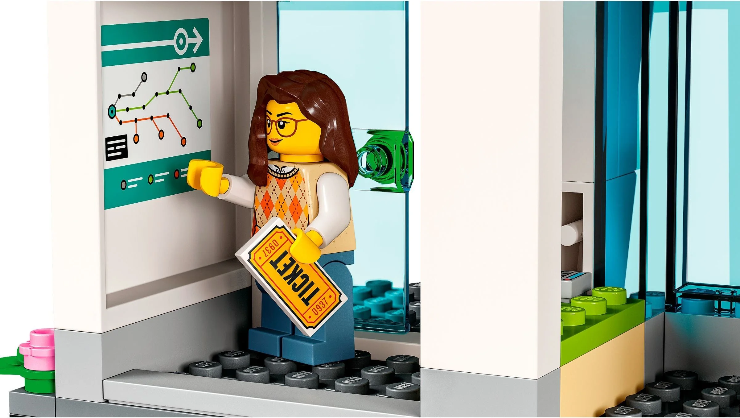 LEGO® 60335 Dworzec kolejowy Przystanek Autobus Pociąg Peron Szlaban - zdjęcie 9
