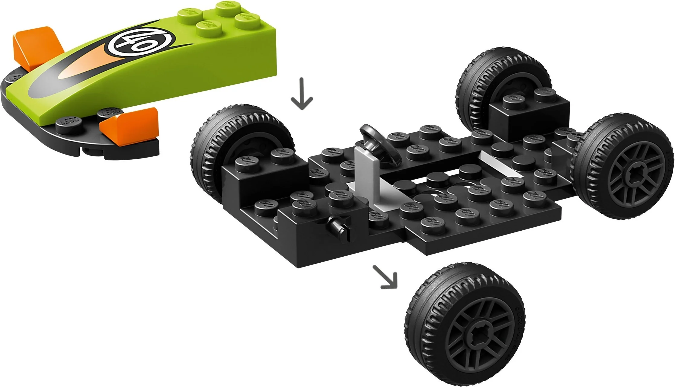 LEGO® 60399 Zielony samochód wyścigowy+ torba papierowa Lego r. S mała - zdjęcie 4