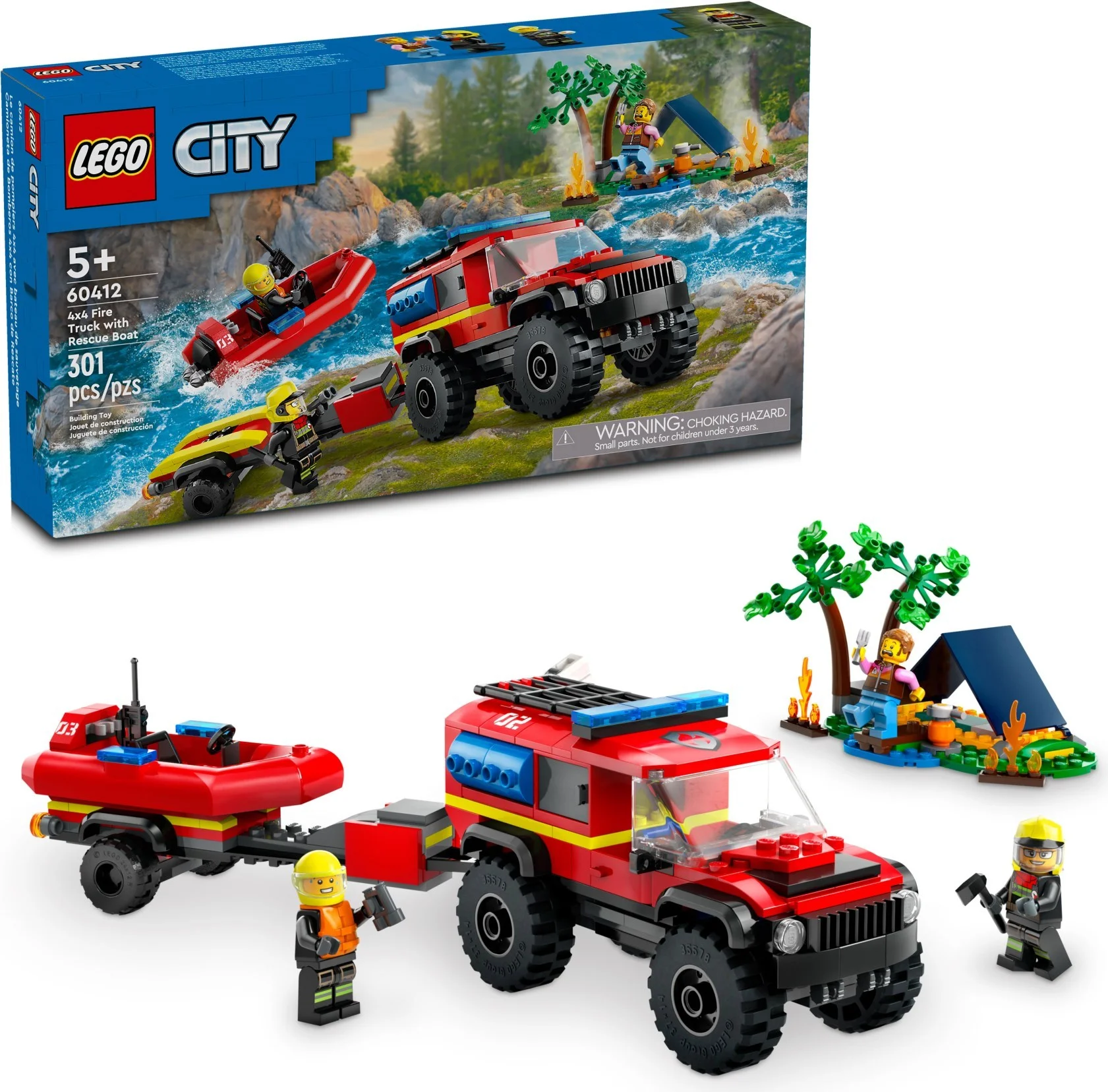 LEGO® 60412 Terenowy wóz strażacki z łodzią ratunkową