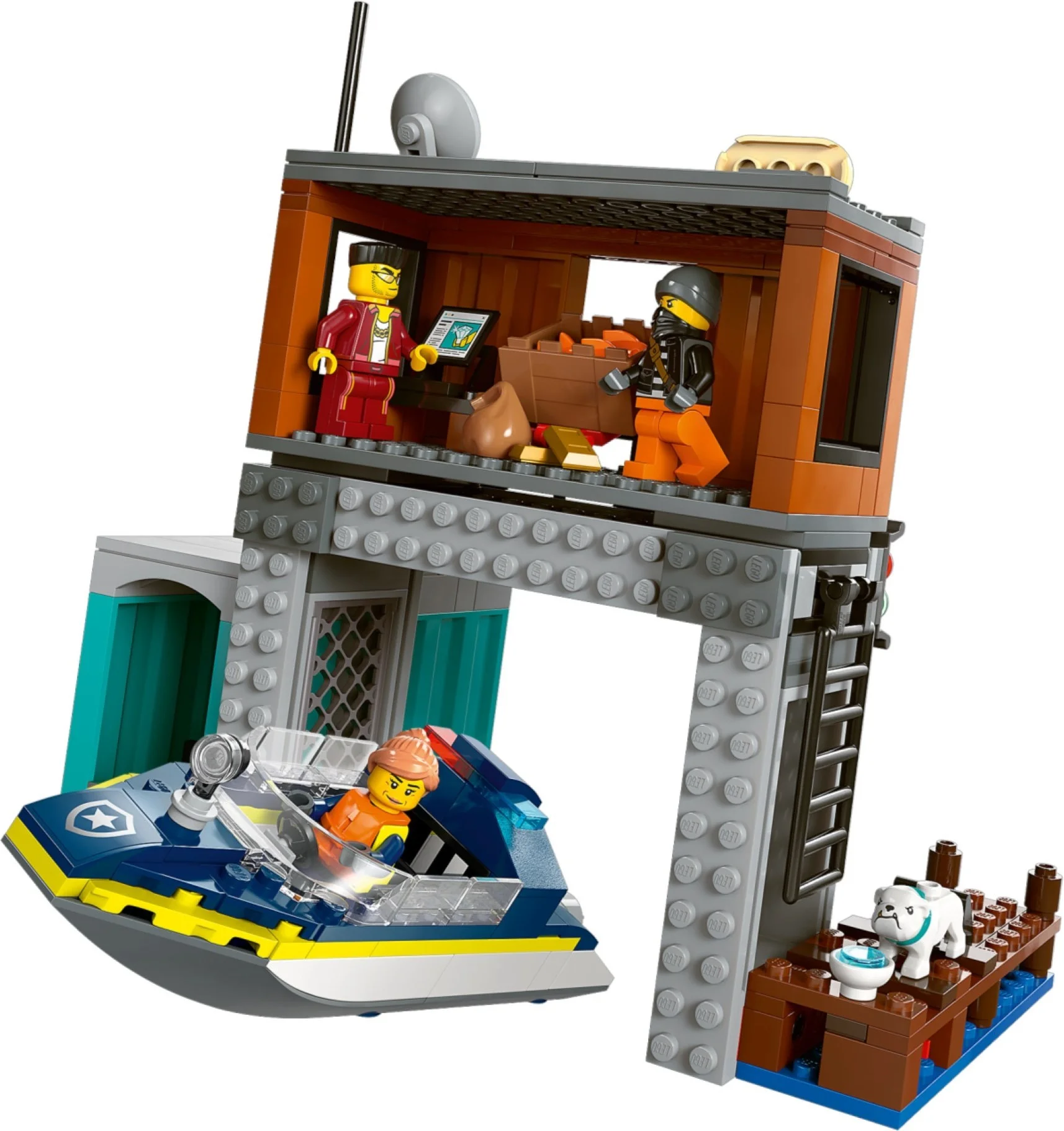 LEGO® 60417 Policyjna motorówka i kryjówka złodziejaszków Nowy - zdjęcie 3